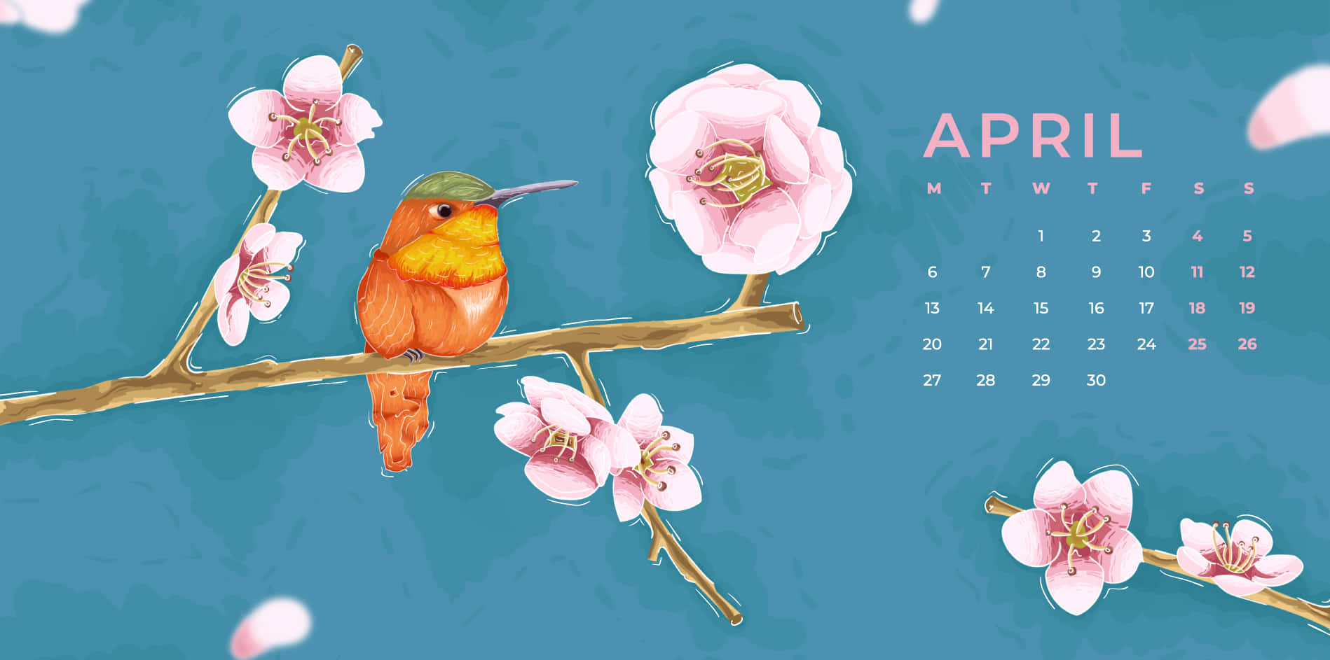 Annual April Calender Wallpaper