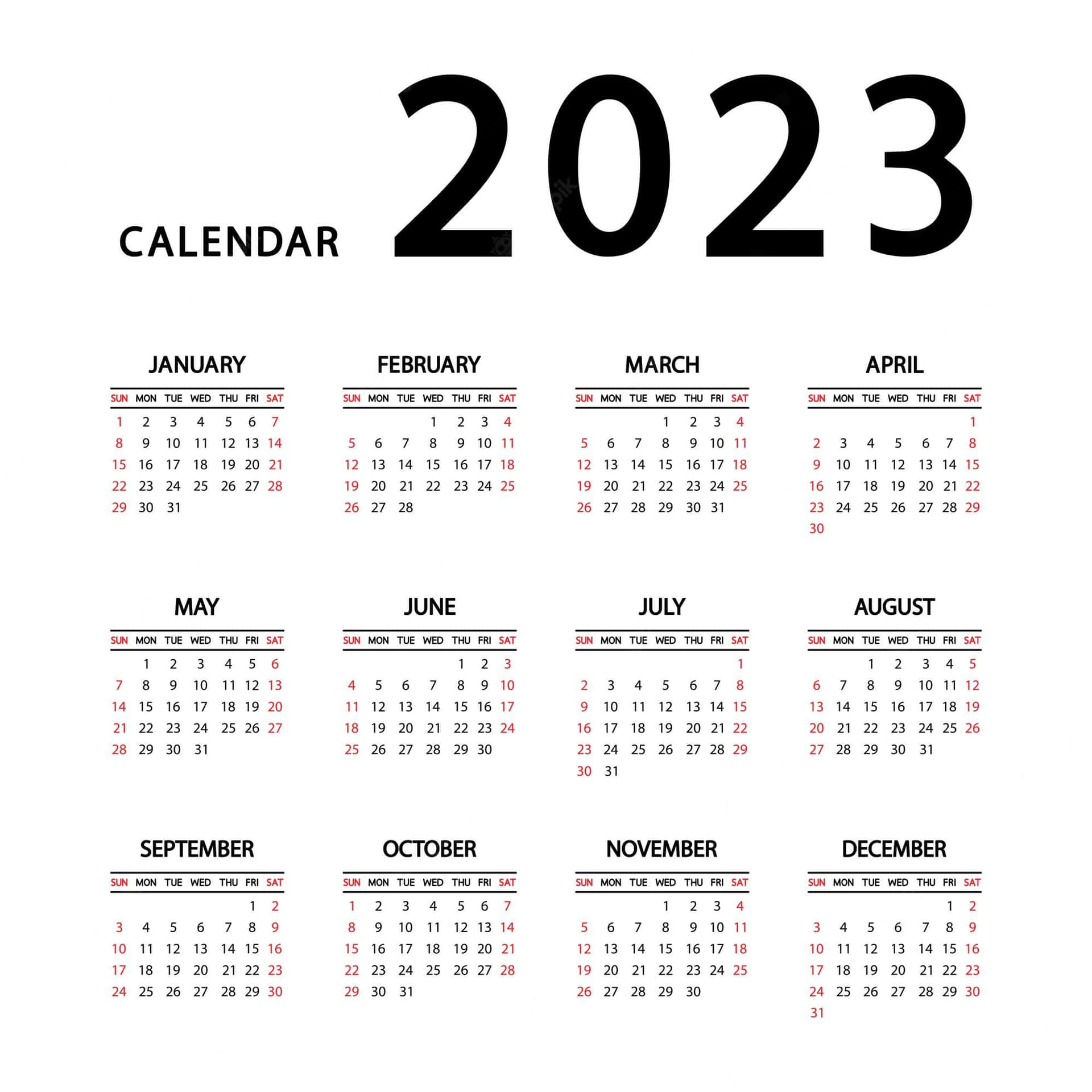Annual Calendar 2023 Wallpaper