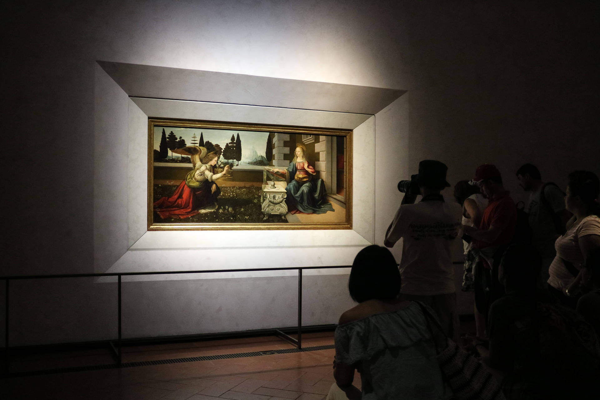Annunciation Painting At Uffizi Gallery Wallpaper