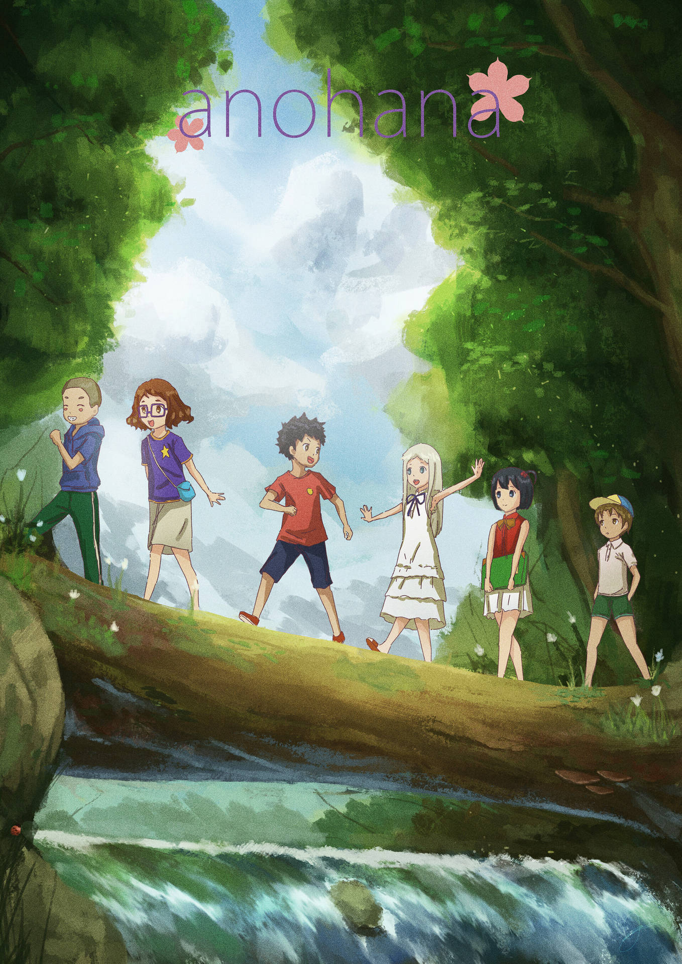 Anohana Characters: A Moment of Friendship Wallpaper