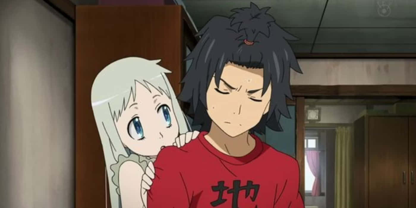 Anohana Jinta En Menma Scène Achtergrond