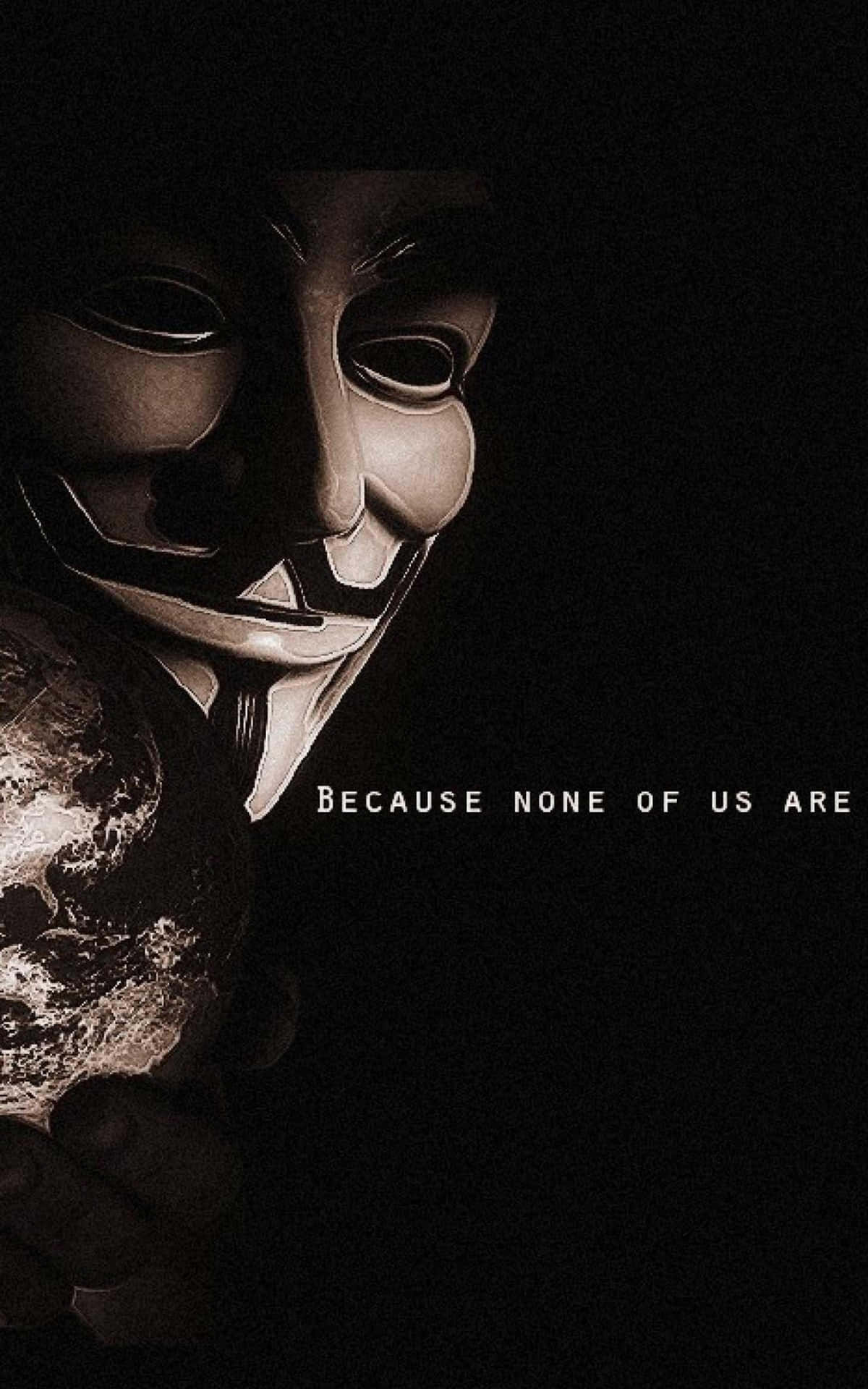 Anonymous figure in a dark hoodie with a Guy Fawkes mask