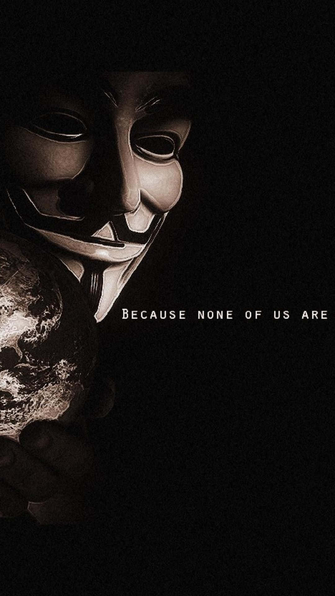 Bildein Einzigartiges Apple Iphone Mit Anonymous-logo Wallpaper