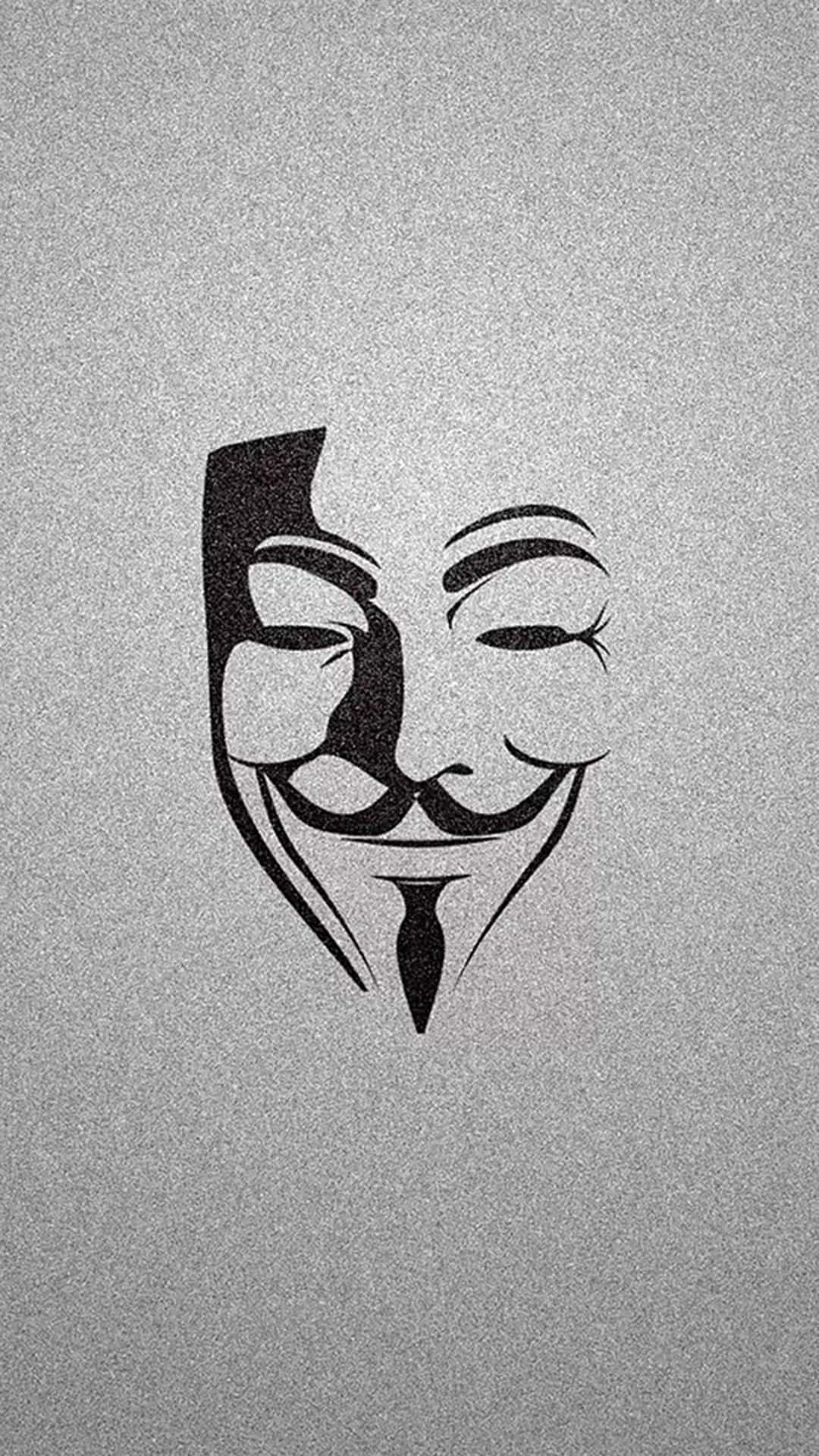 A Black And White Image Of A V For Vendetta Mask Wallpaper