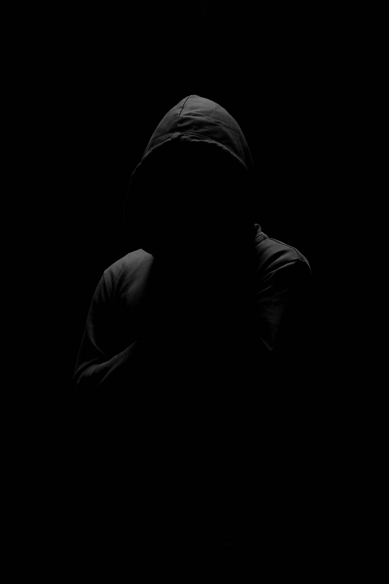 Download Anonymous Man In Pitch Black Background Wallpaper 