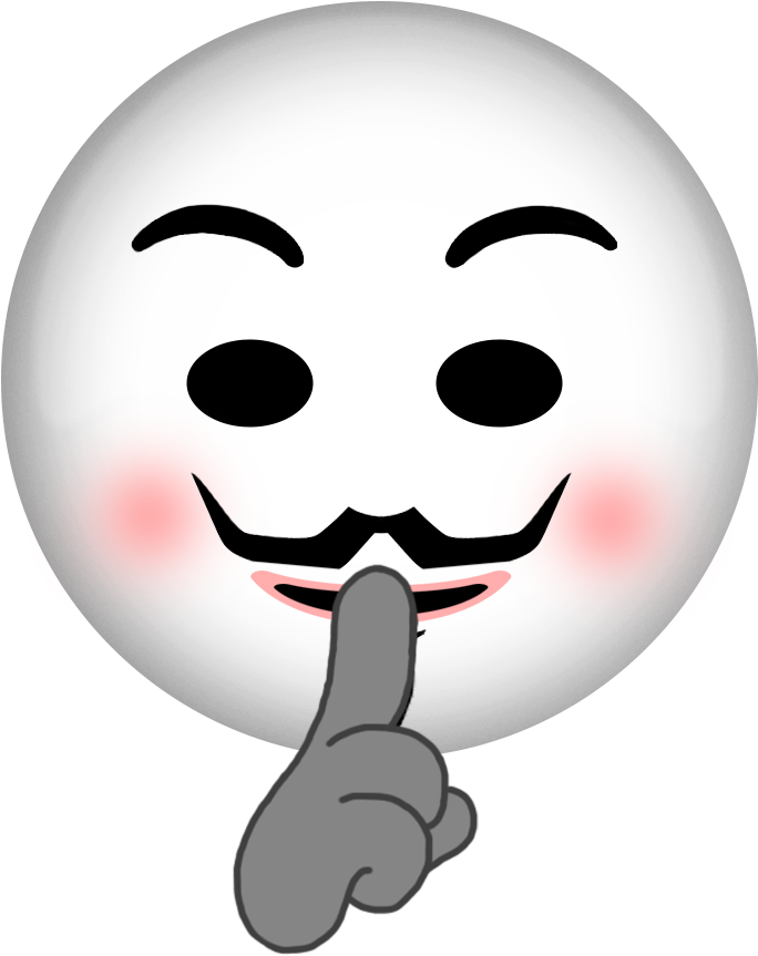 Anonymous Mask Emoji Shushing PNG