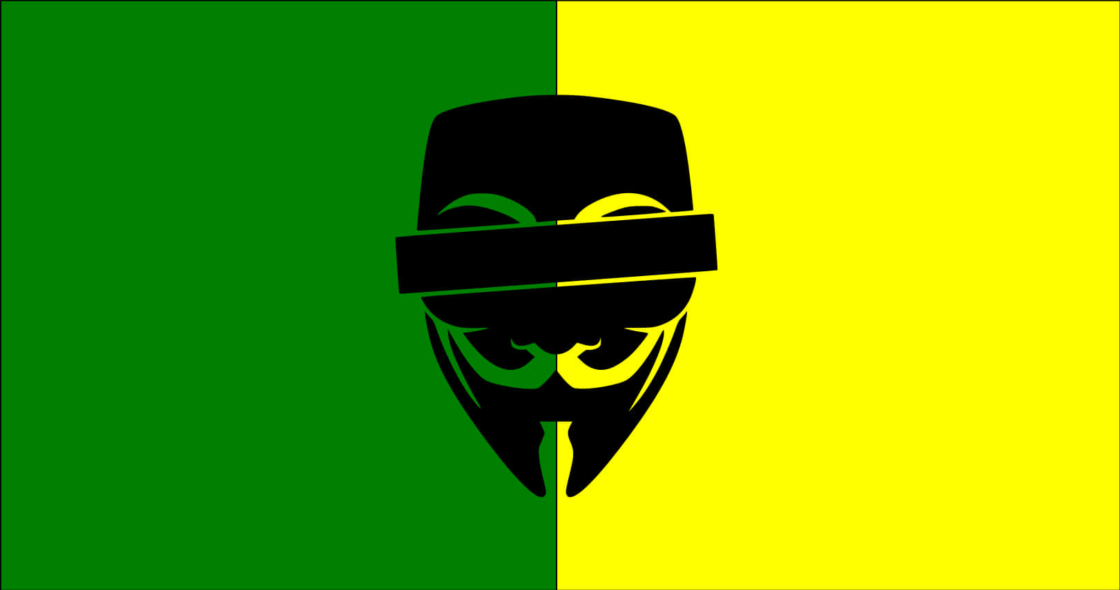 Anonymous Mask Green Yellow Background PNG