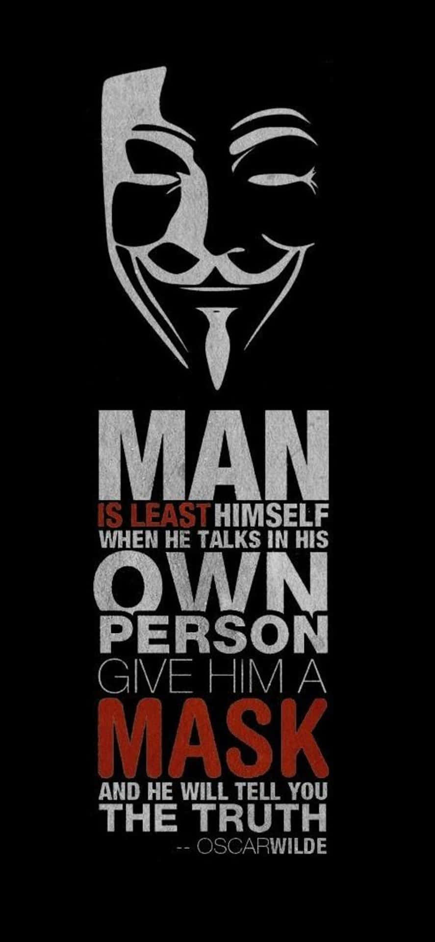 Anonymous Mask Oscar Wilde Quote Wallpaper