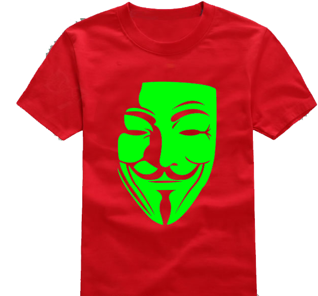 Anonymous Mask Red Tshirt Graphic PNG