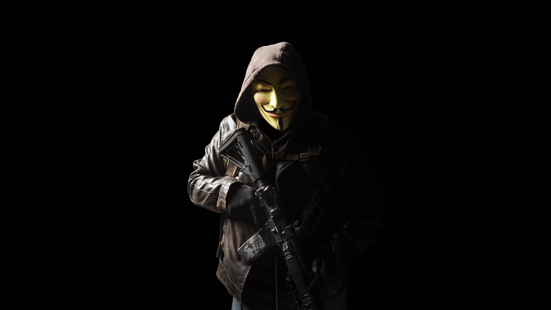 Anonymous Masked Person With Gun