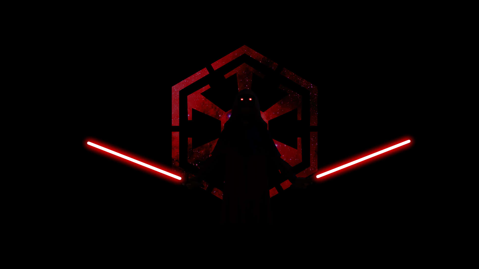 Anonymous Person With Lateral Lightsabers Wallpaper