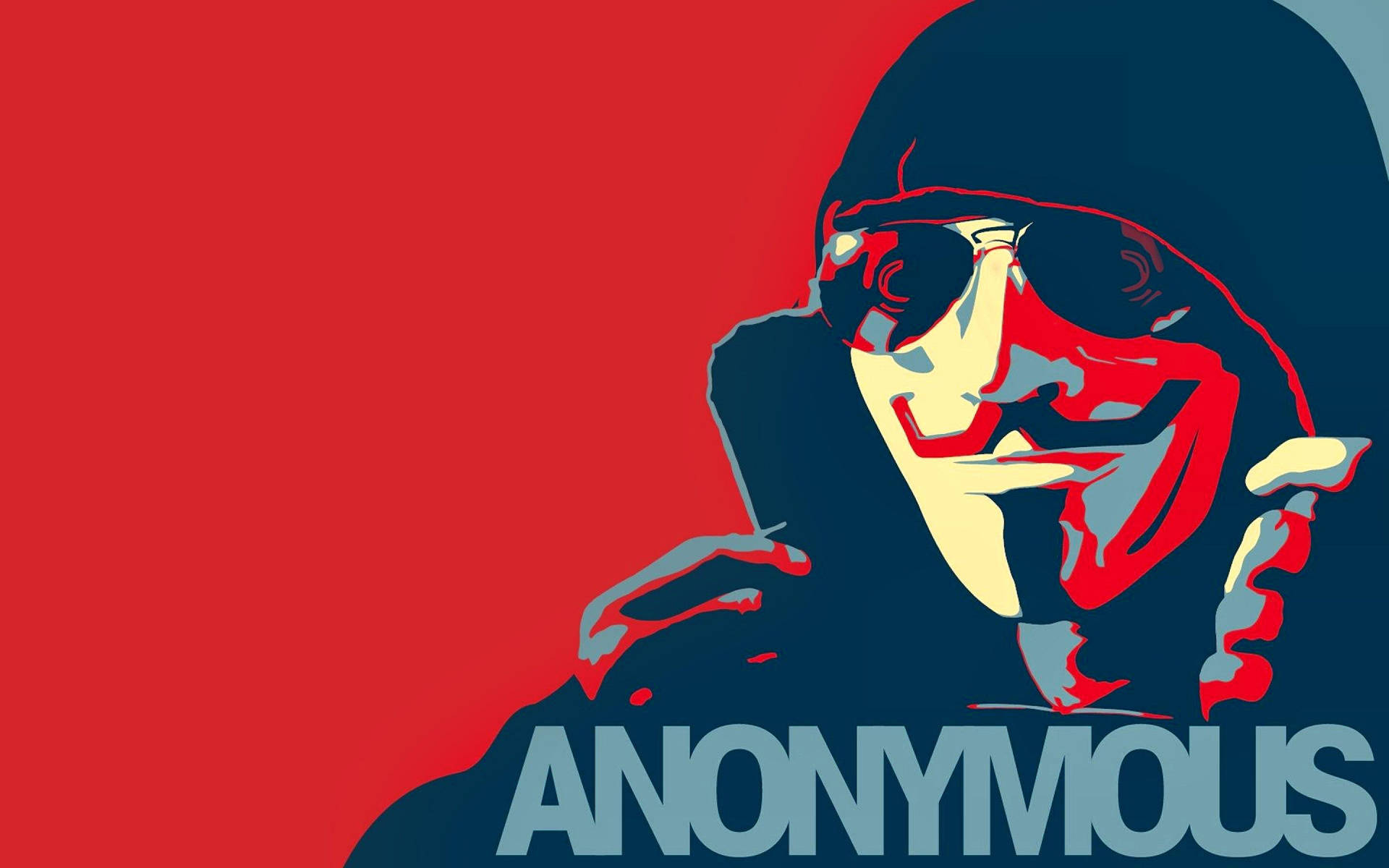 Anonymous Red Blue Artwork Hd
