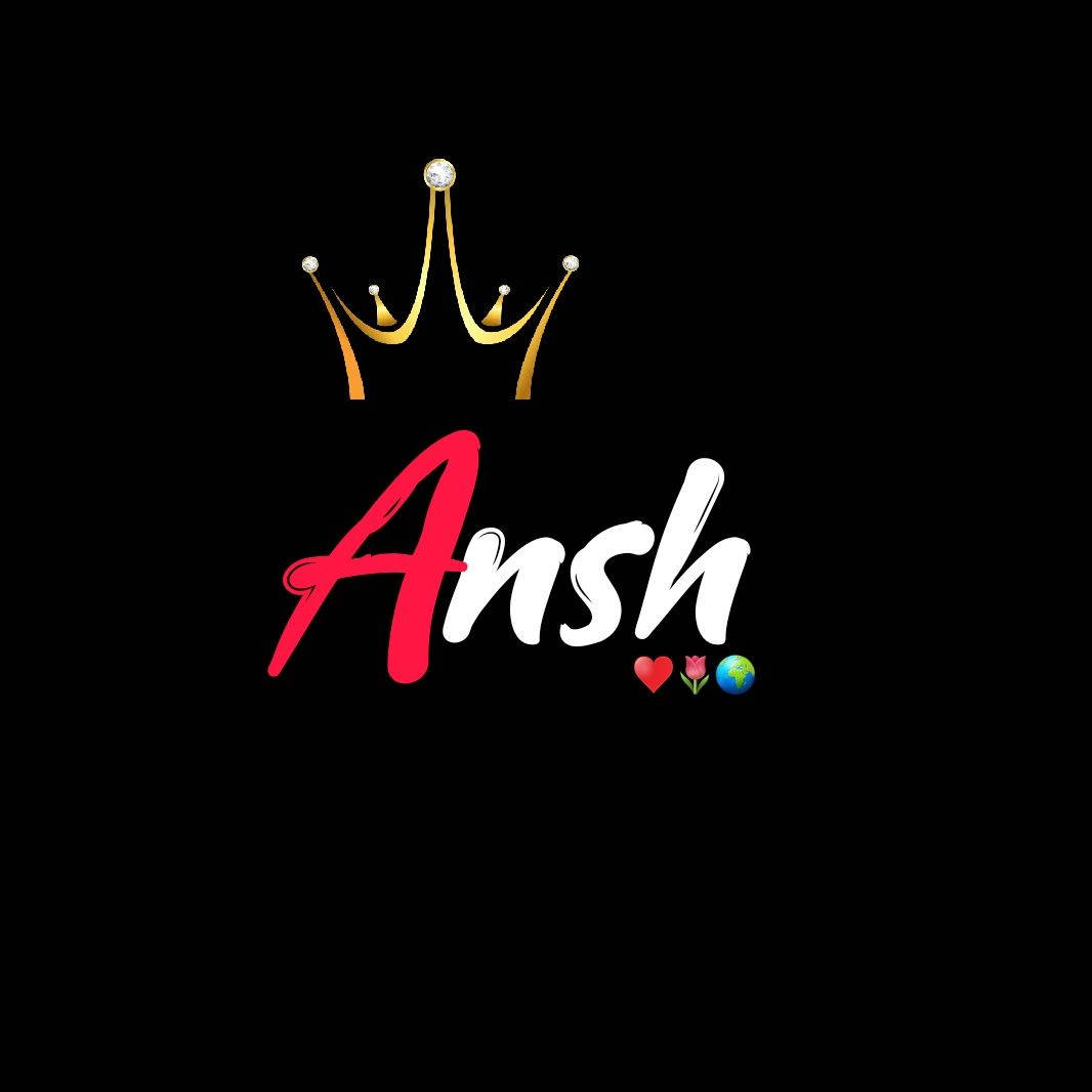 Ansh Name Simple Black