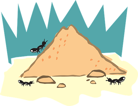 Ant Hill Cartoon Illustration PNG