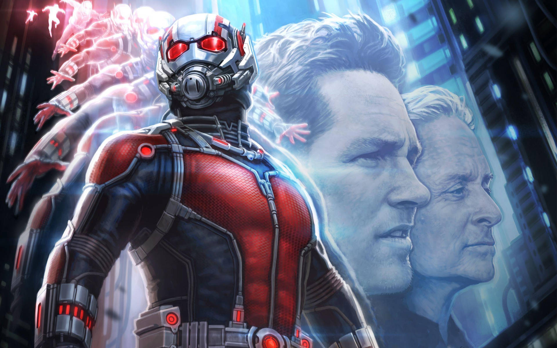 Ant Man Superhero With Hank Pym Background