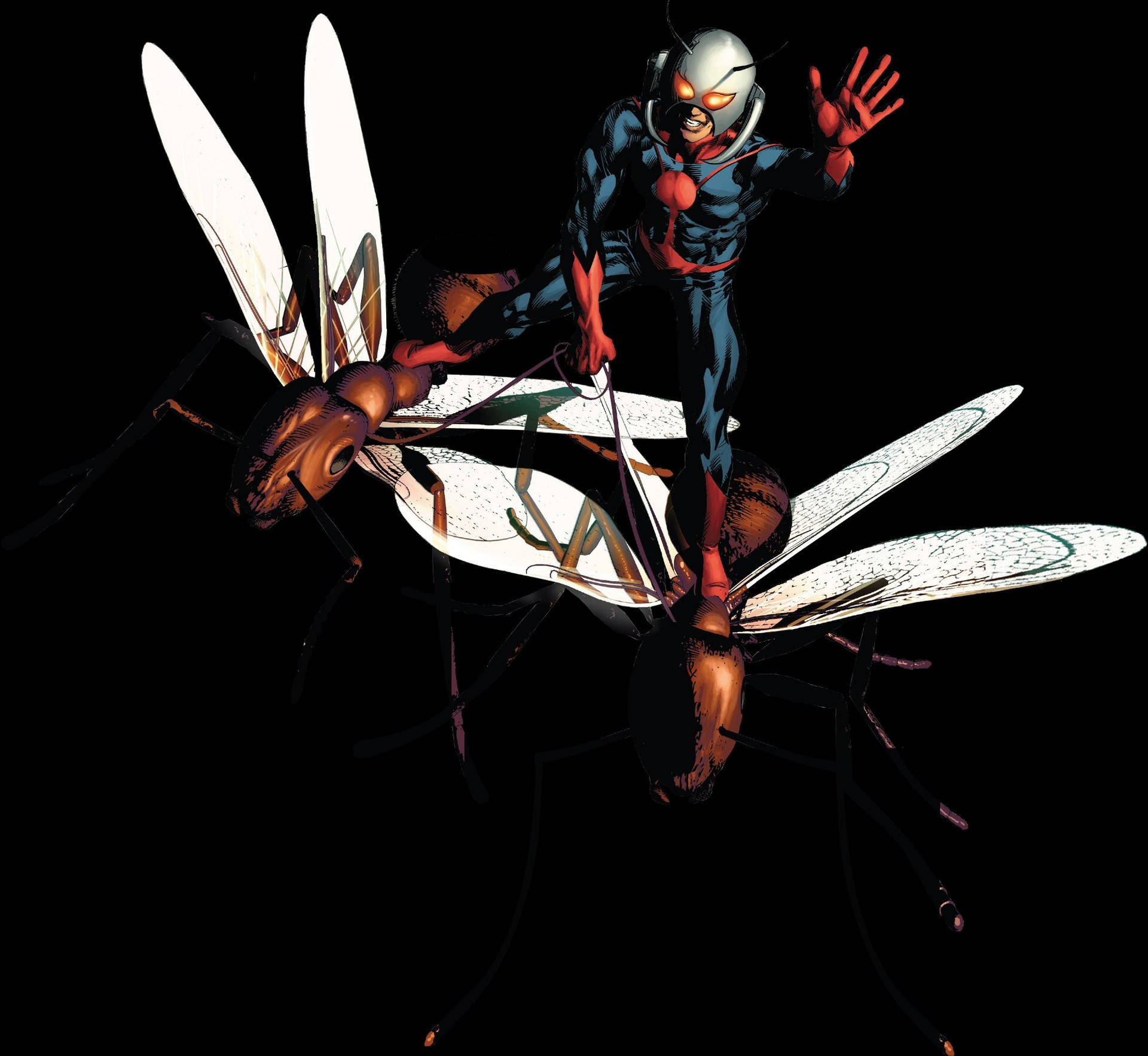 Ant Man Superhero With The Flying Wasp Wallpaper