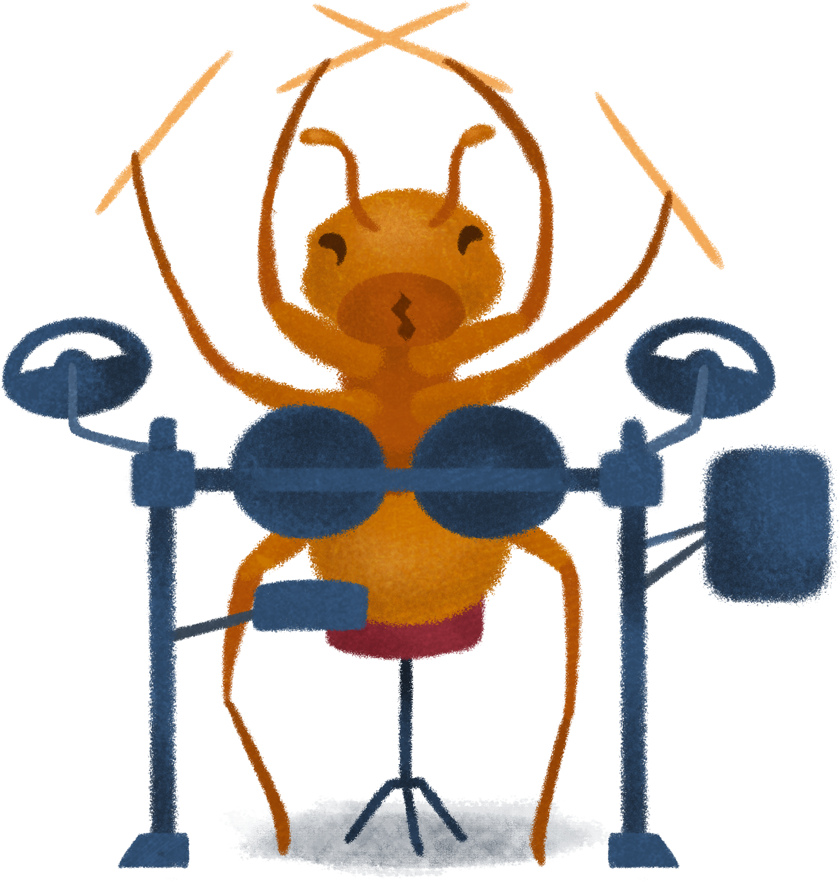 Ant_ Working_ Out_ Illustration PNG