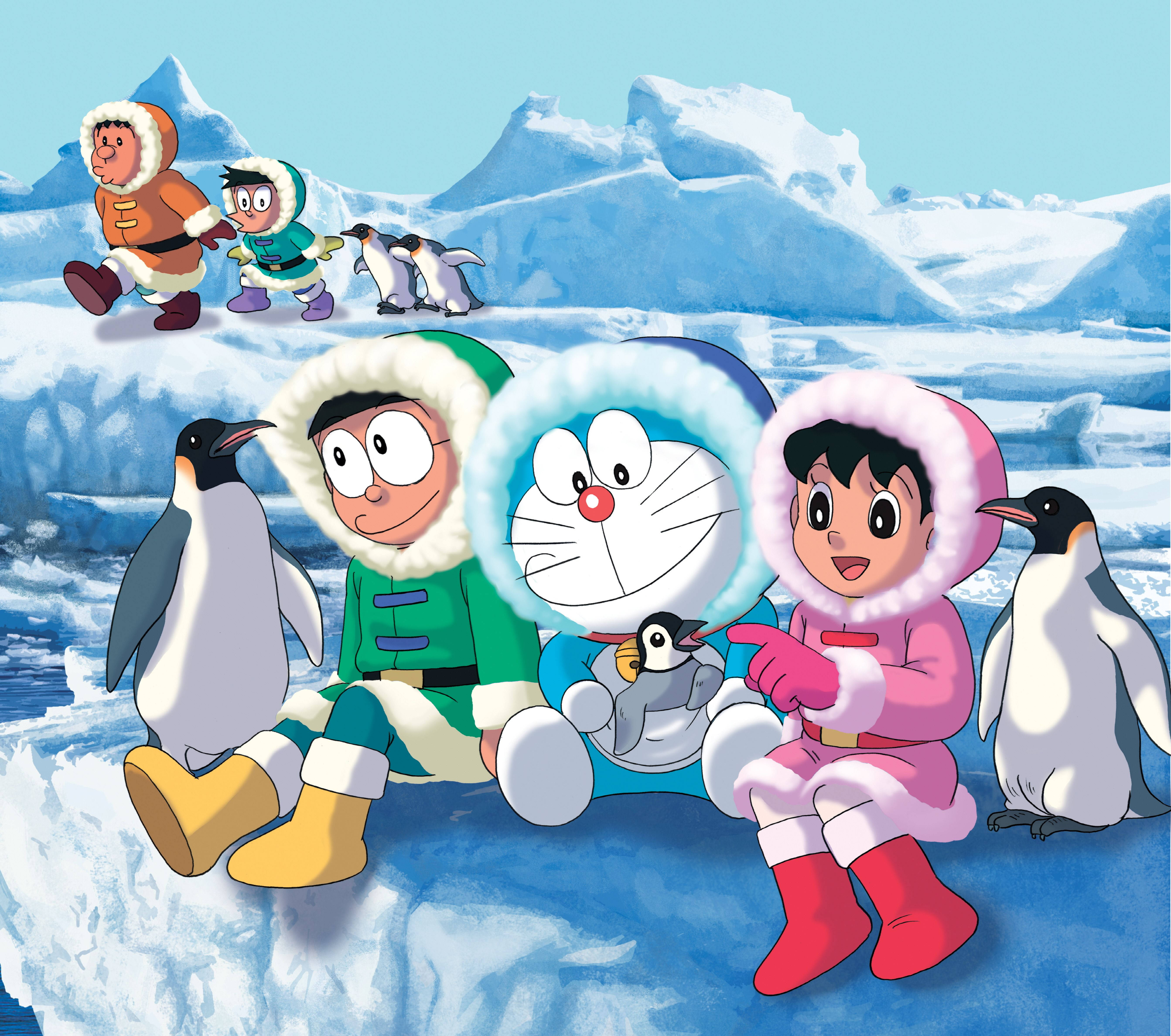 Antarctic Anime Movie Nobita Shizuka Background