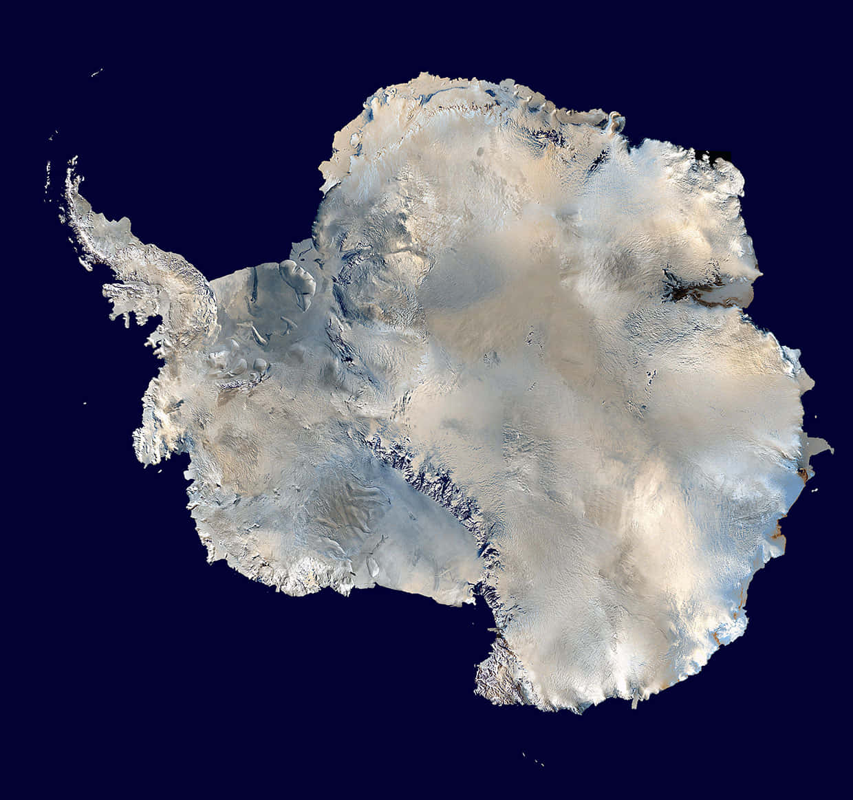 Udsigtover De Blå Gletsjerfyldte Farvande I Antarktis