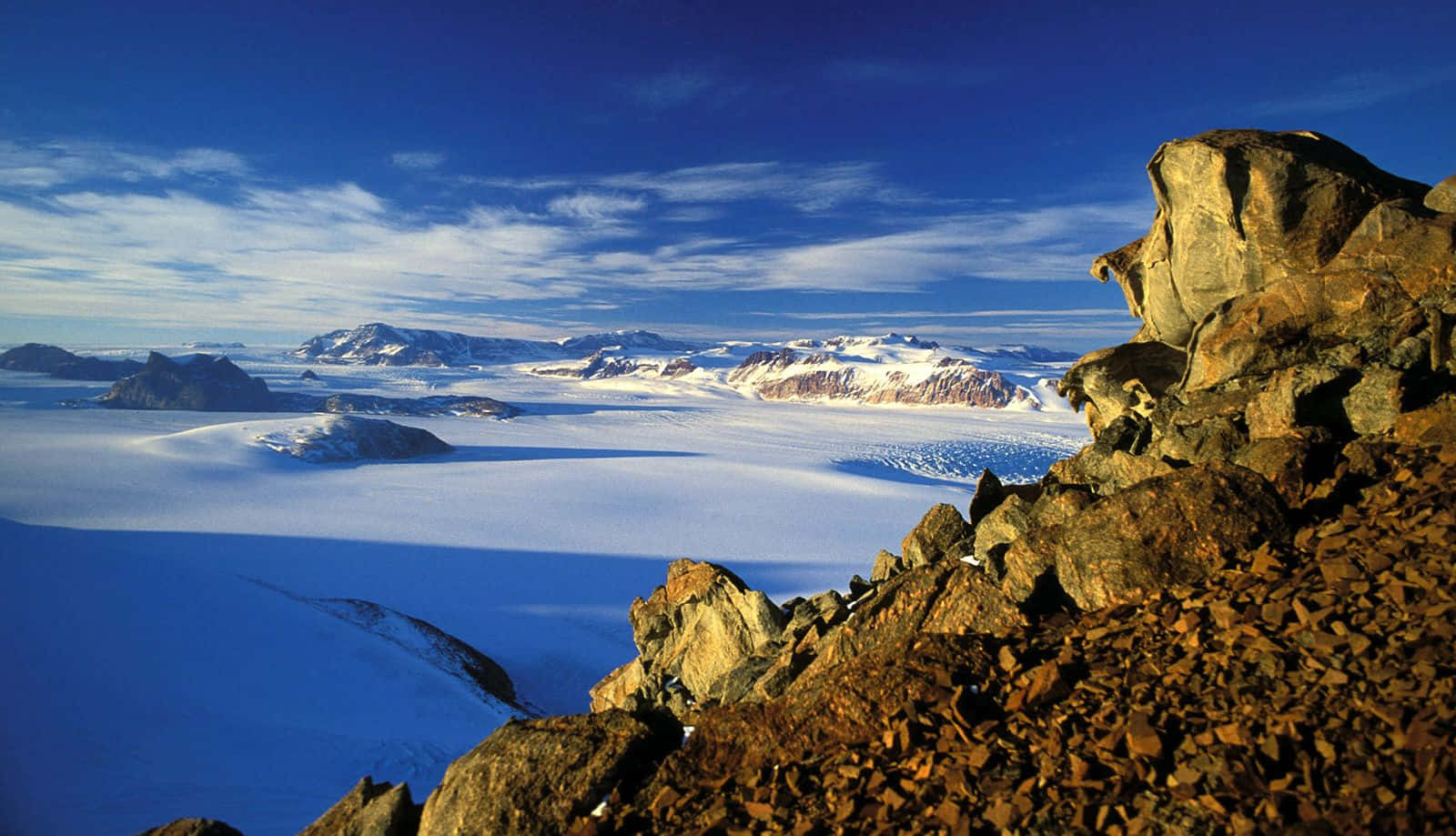 Andlöstvacker Utsikt Över Isiga Antarktis.