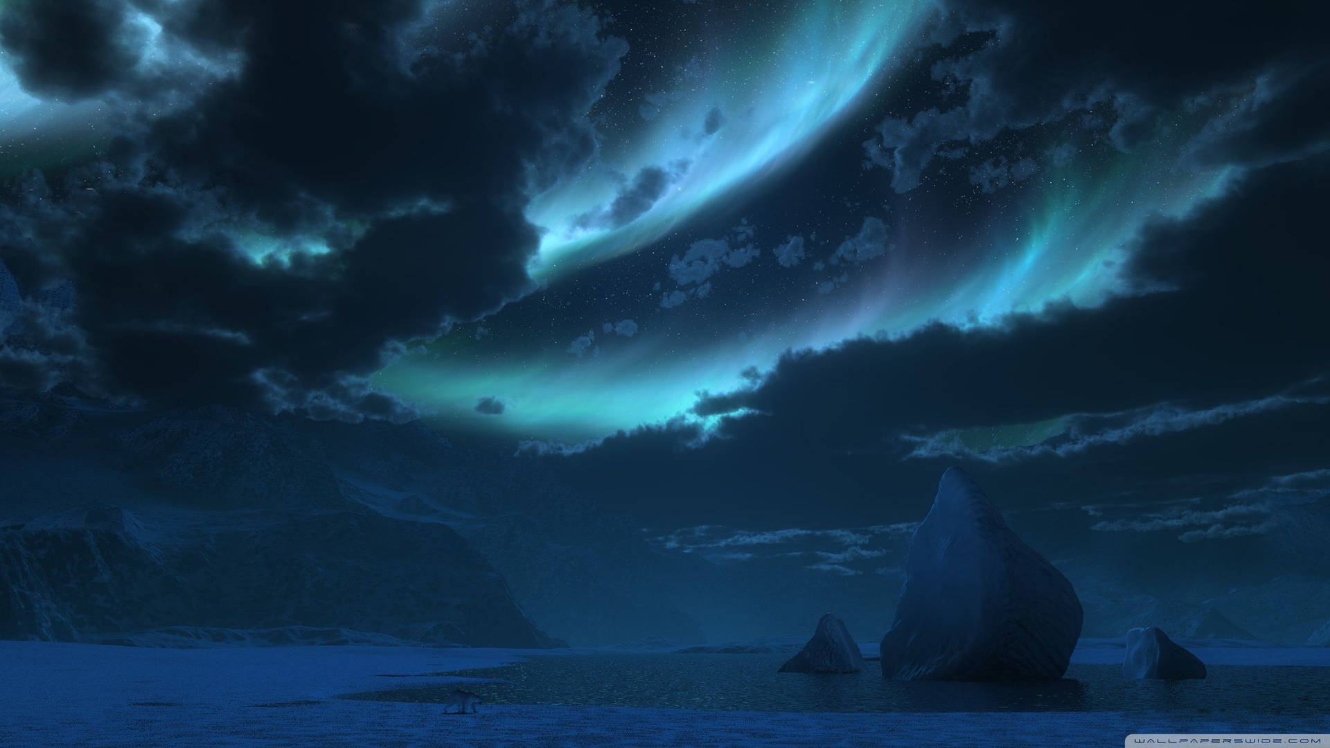 Antarctica Aurora Borealis Lights Wallpaper