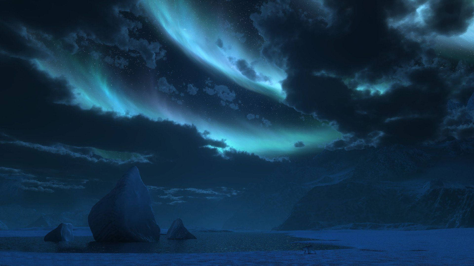 Antarctica Digitally Rendered Photograph Wallpaper