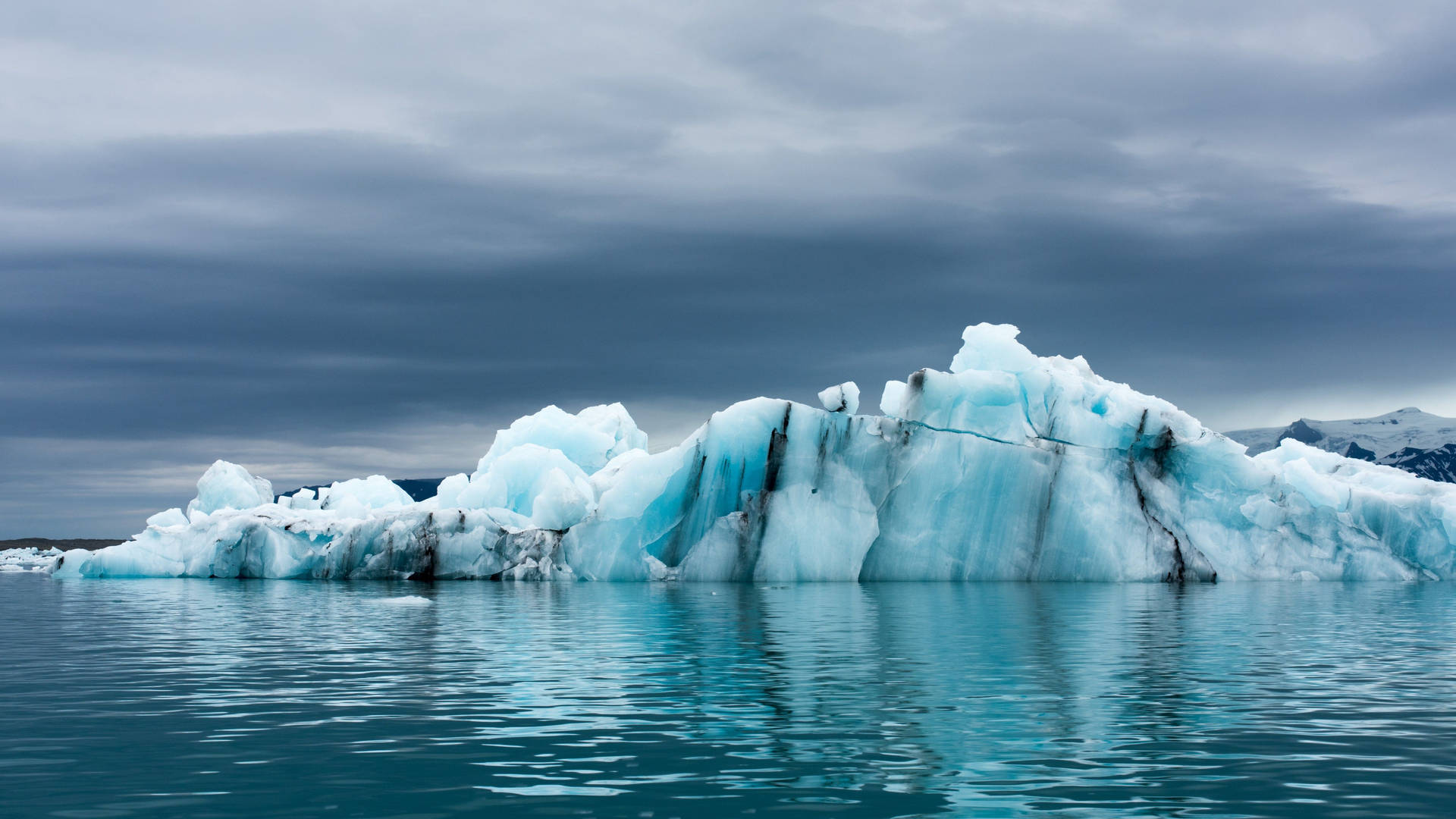 Antarctica Glacier In Frigid Water Wallpaper
