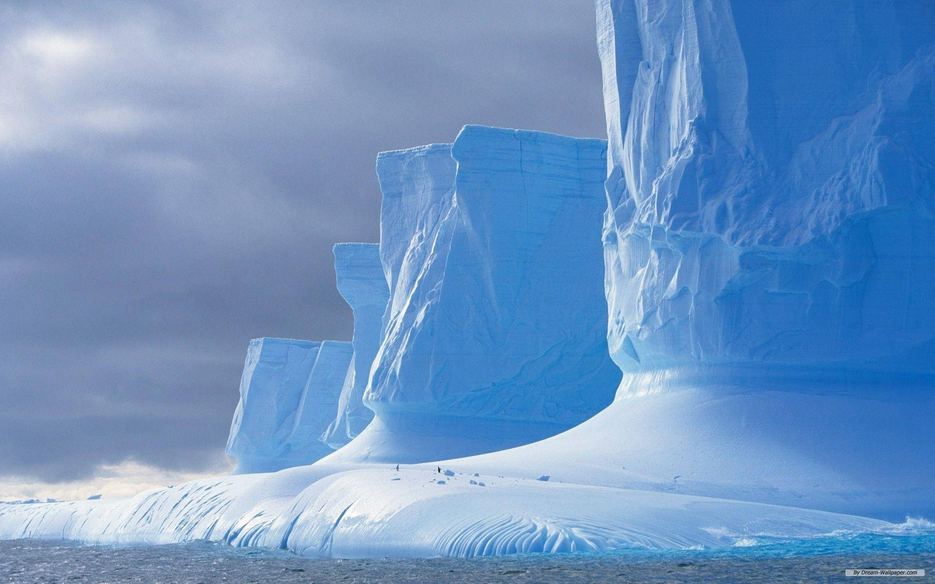 Antarctica Massive Building-Like Glaciers Wallpaper