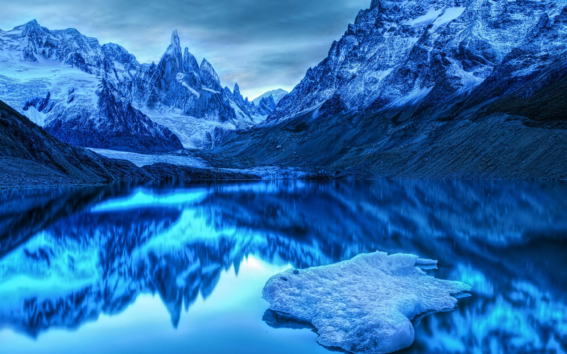Antarctica Monochromatic Blue Ice Wallpaper