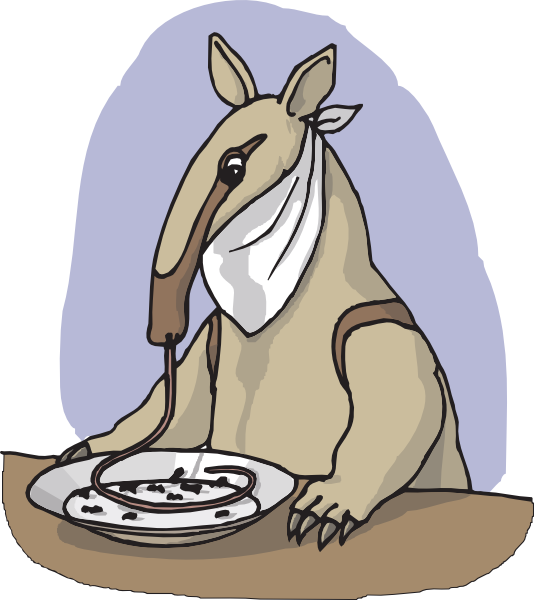 Anteater Dining Illustration PNG