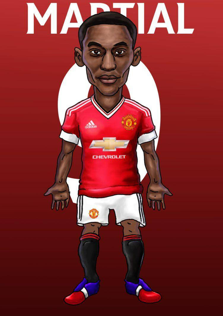 Anthony Martial Drawing Big Head Wallpaper