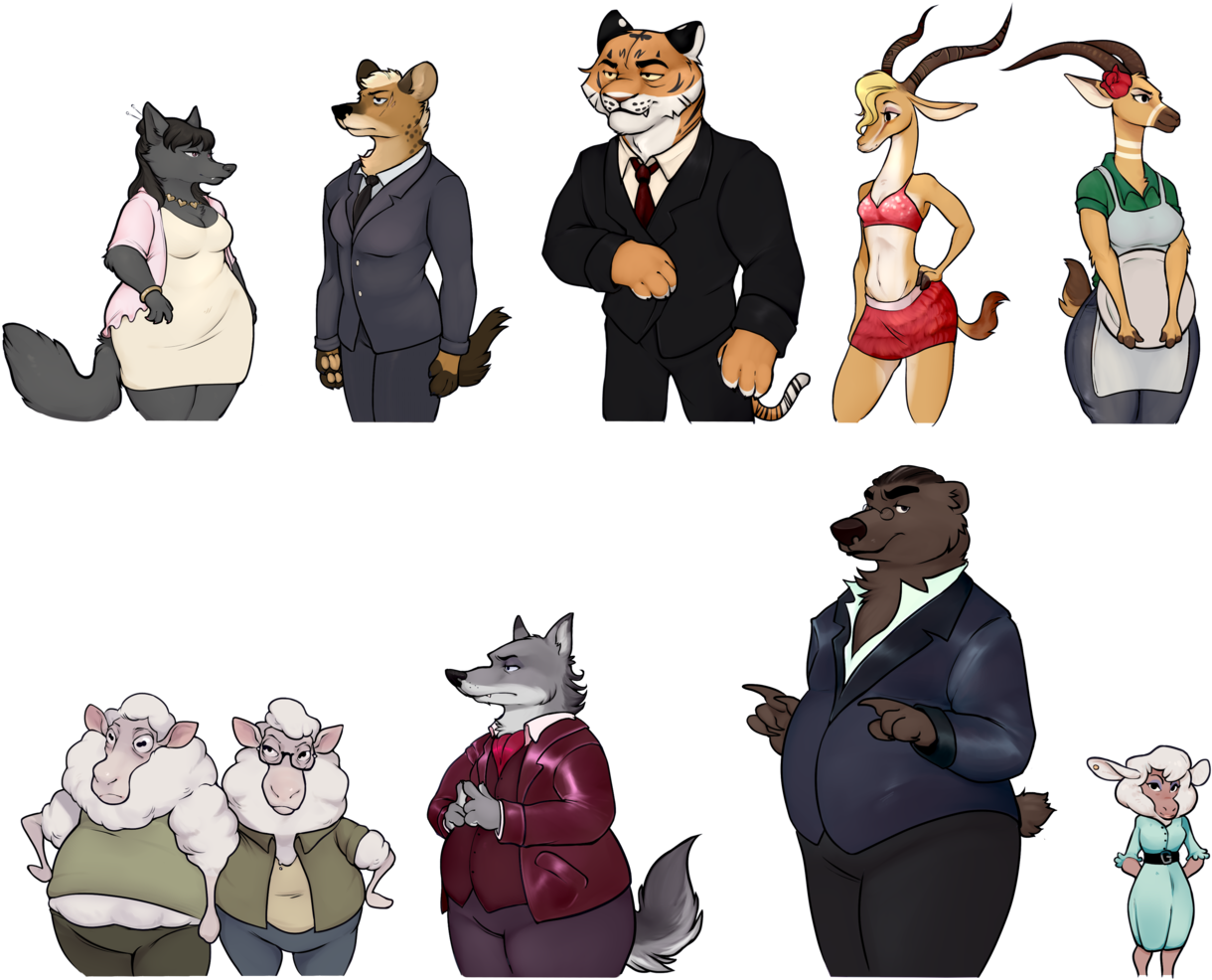 Anthropomorphic Animal Characters PNG