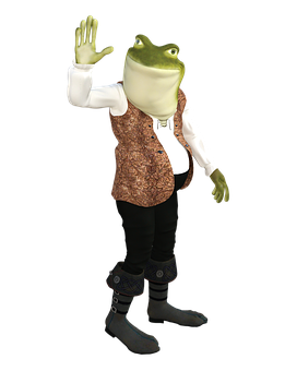 Anthropomorphic Frog Greeting PNG