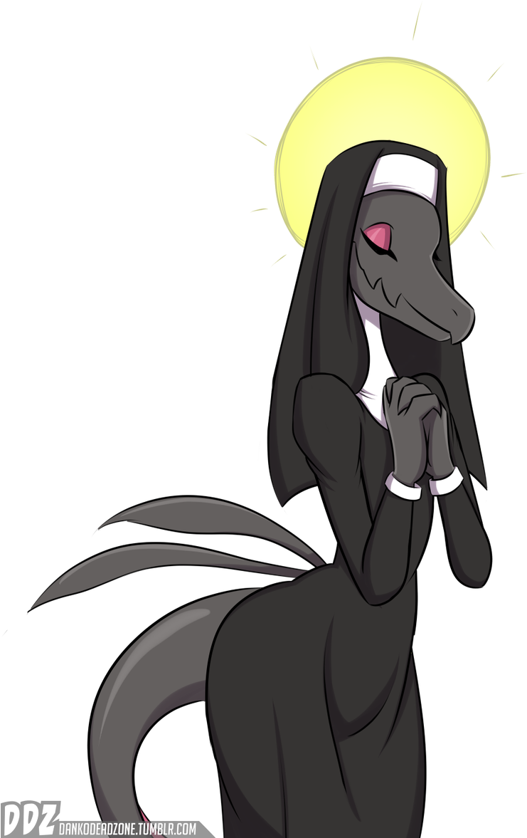 Anthropomorphic Nun Character Illustration PNG