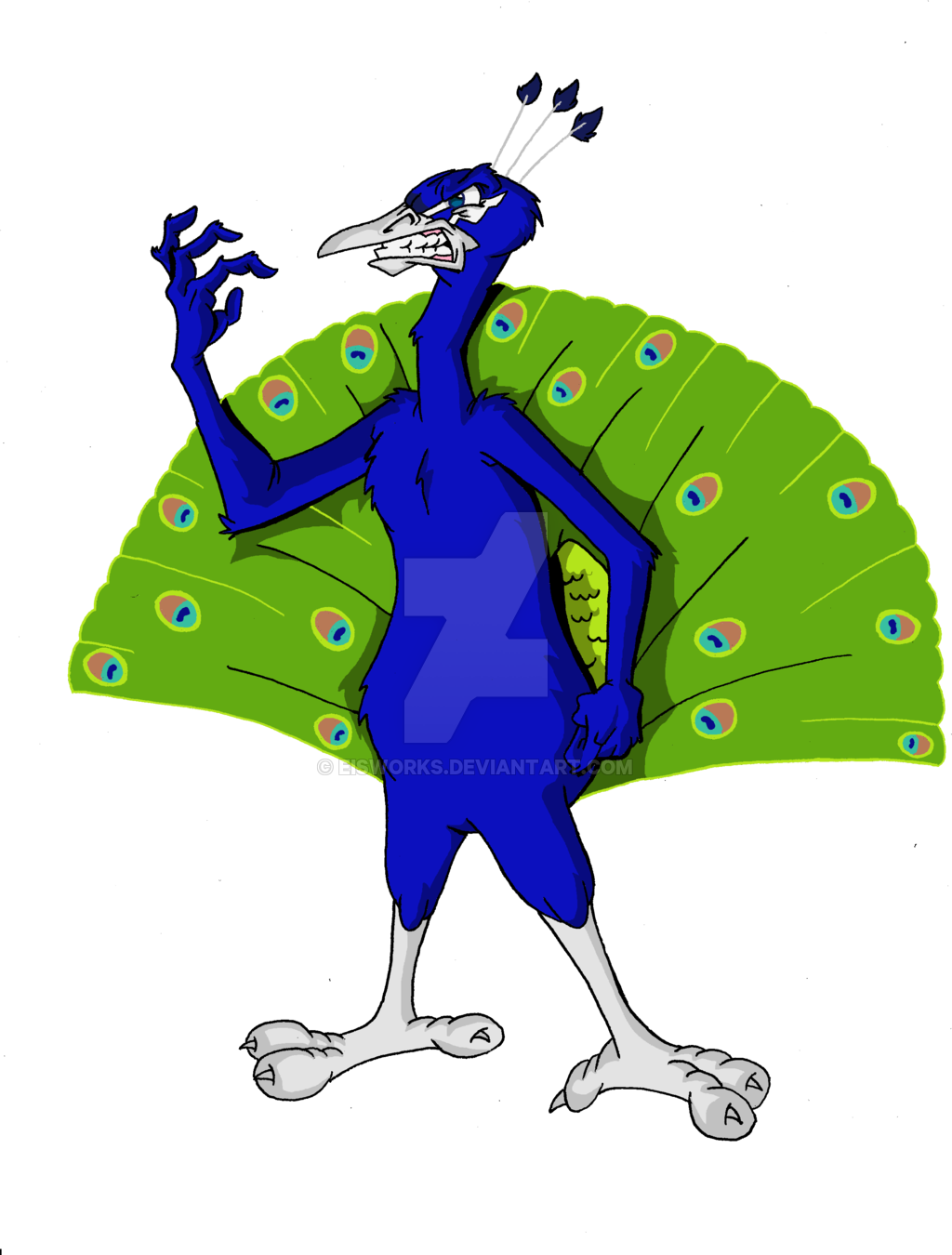 Anthropomorphic Peacock Cartoon PNG