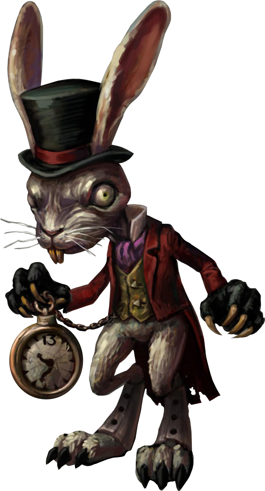 Anthropomorphic Rabbit With Pocket Watch PNG