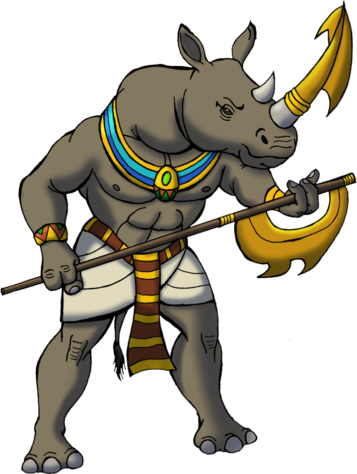 Anthropomorphic Rhino Warrior PNG
