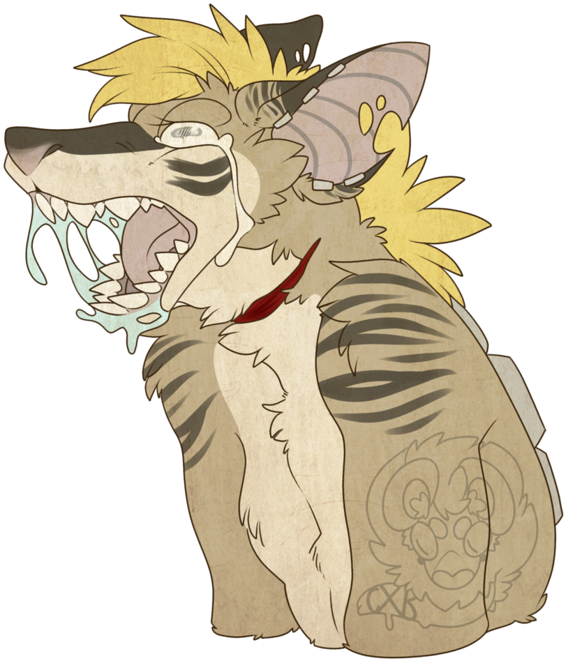 Anthropomorphic Wolf Drooling Artwork PNG