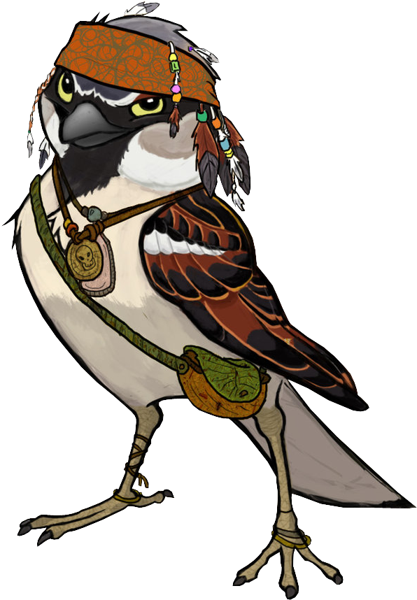 Anthropomorphized Sparrow Warrior PNG
