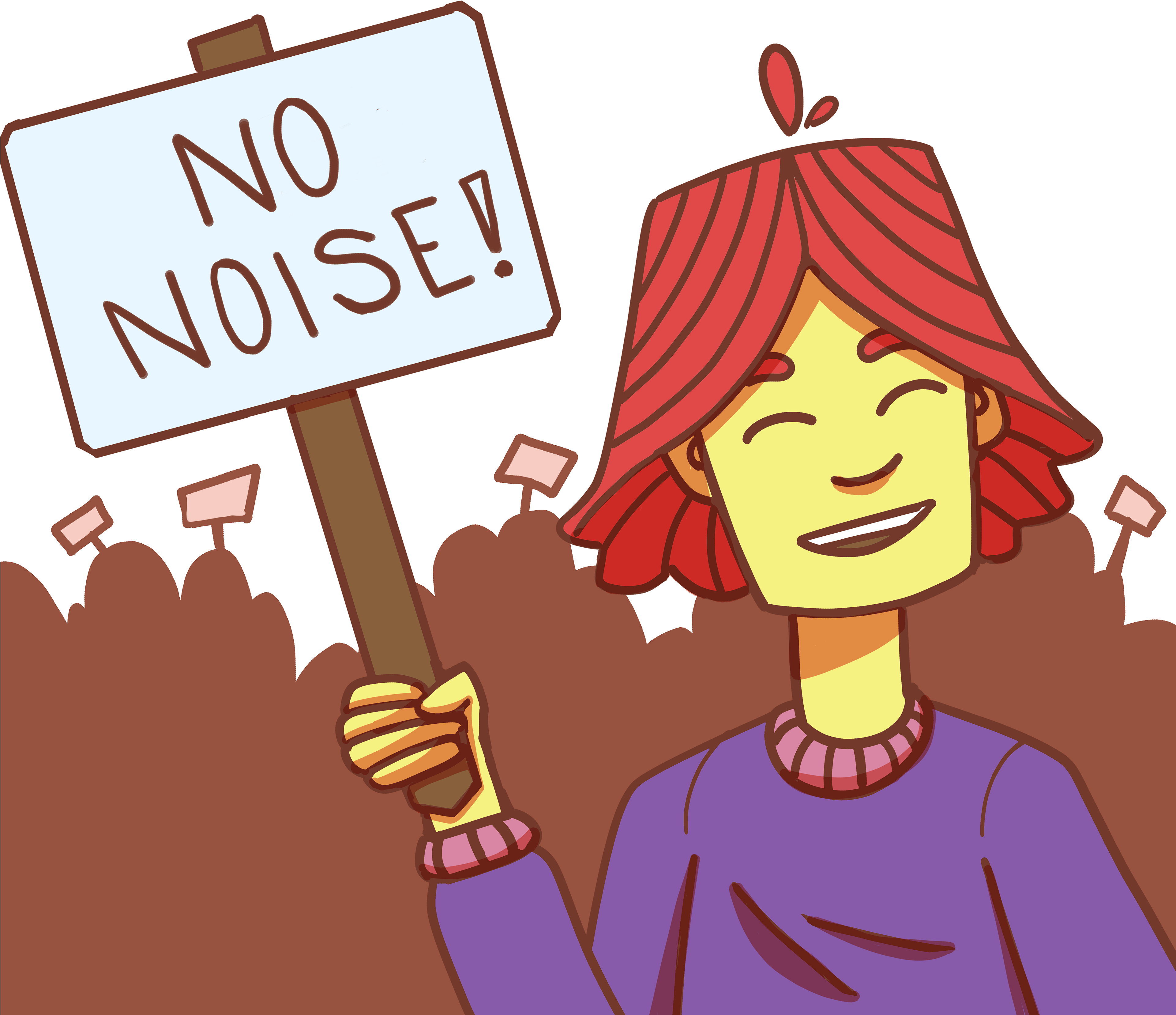 Anti Noise Campaign Cartoon PNG