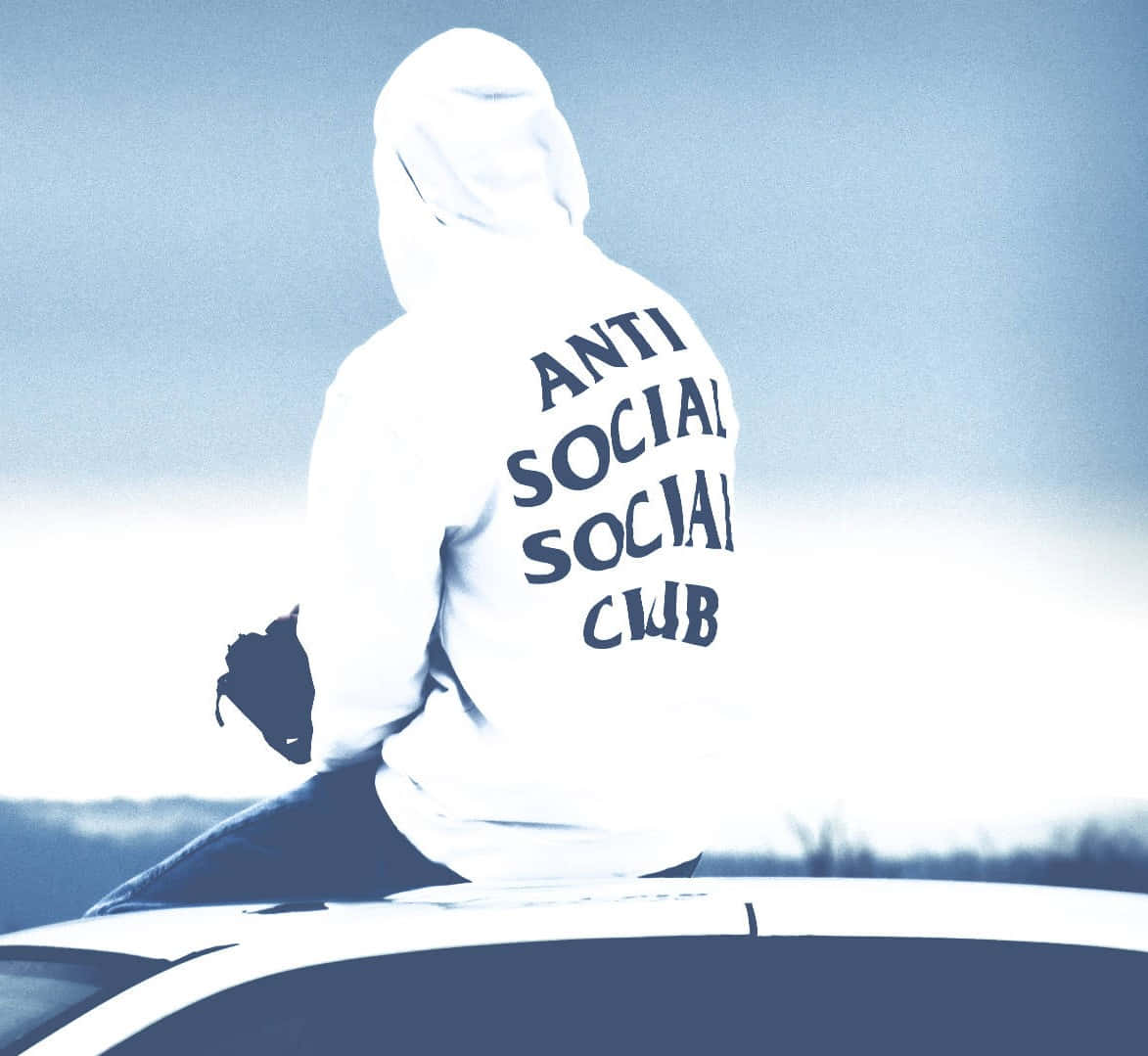 Wearing Hoodie From Anti Social Club Iphone Wallpaper