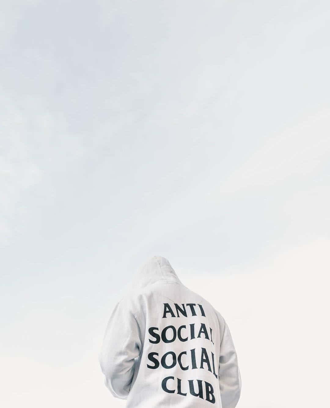 Hvid Hoodie af Anti Social Club iPhone Tapet Wallpaper