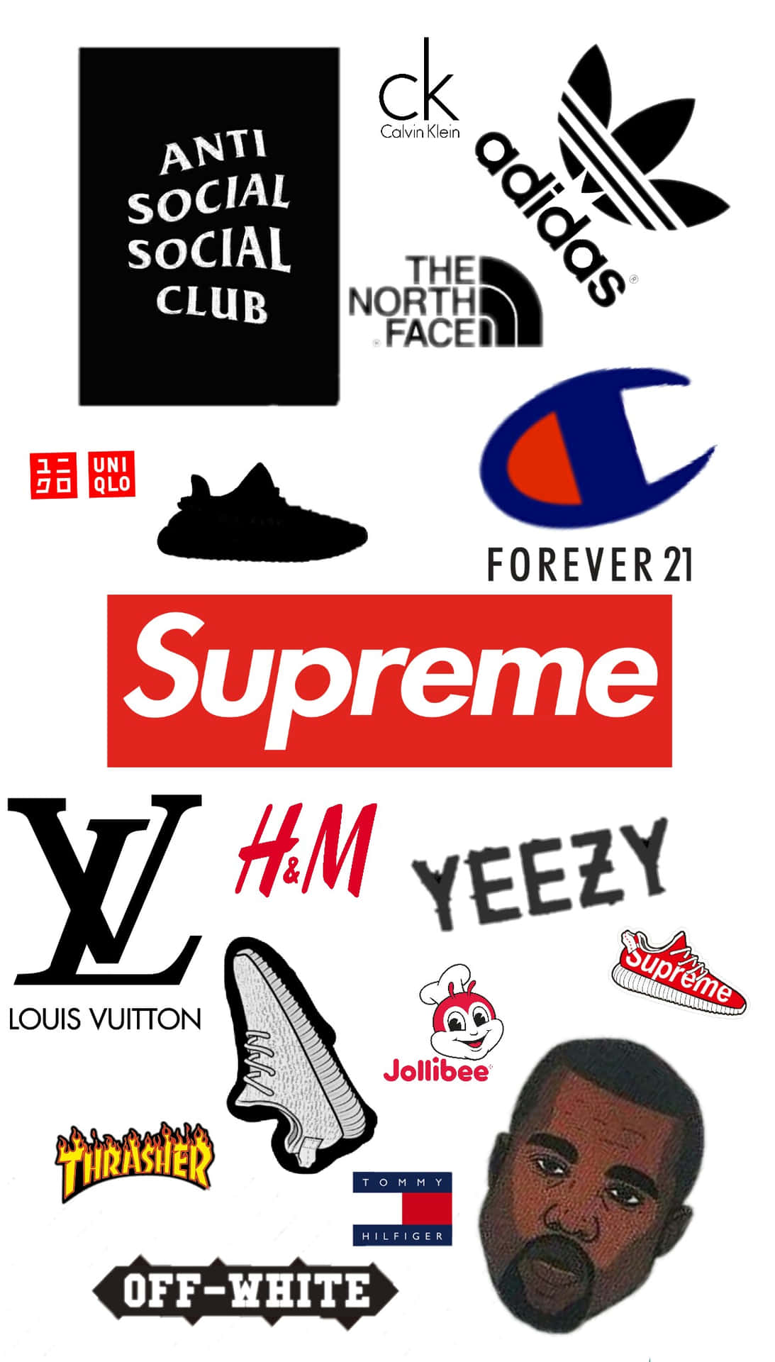 Brand Logos And Anti Social Club Iphone Wallpaper