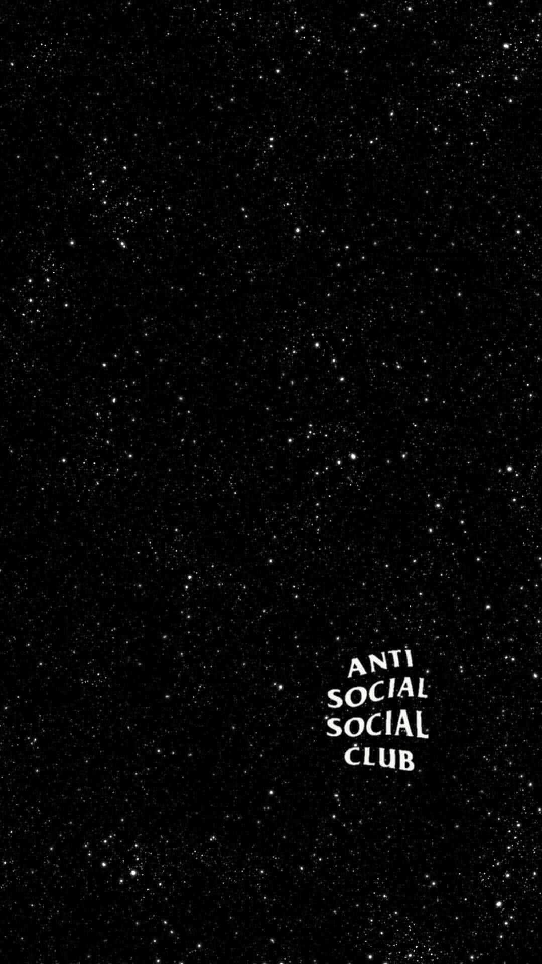 Wallpaperstjärnklar Natthimmel Med Anti Social Club Iphone-bakgrundsbild. Wallpaper