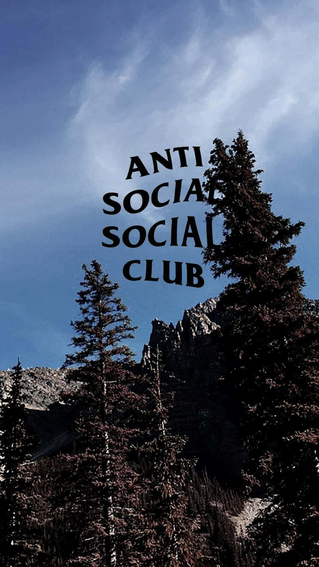 Skogoch Anti Social Club-logotypen Som Iphone-bakgrund. Wallpaper