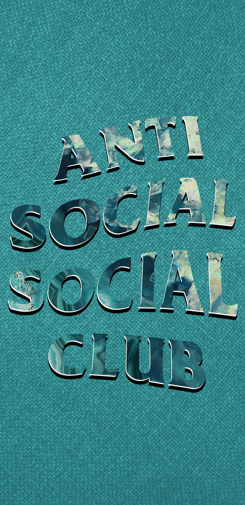 Glänzendes,silbernes Anti Social Club Iphone Wallpaper