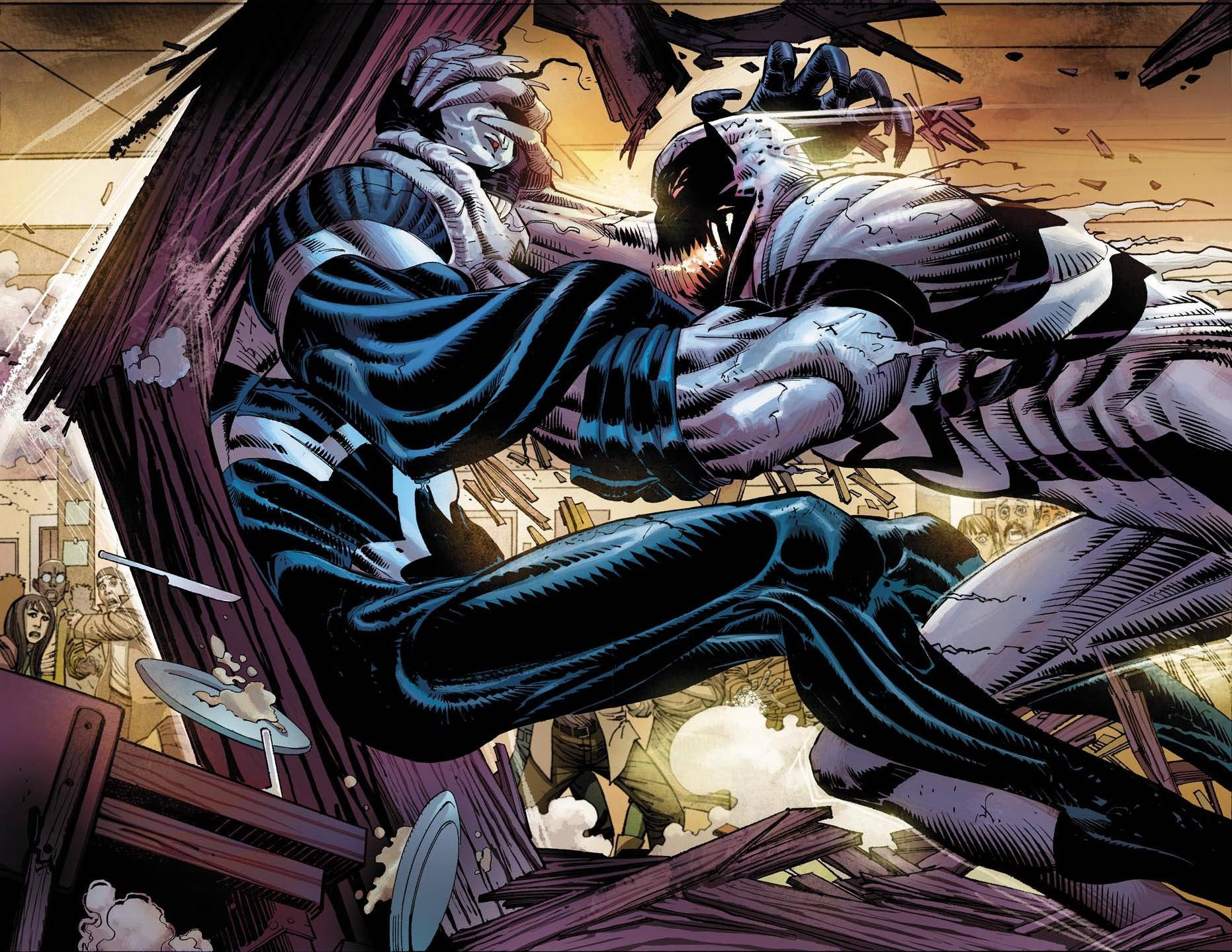 Anti-venom And Venom Disastrous Fight Wallpaper
