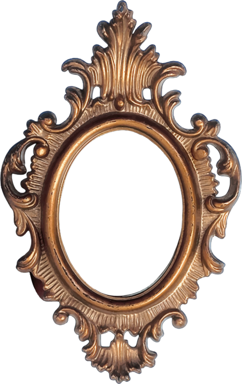 Antique Baroque Wood Frame PNG