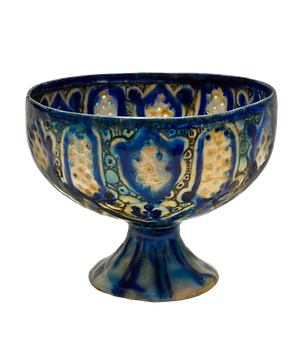 Antique Blue Patterned Ceramic Bowl PNG