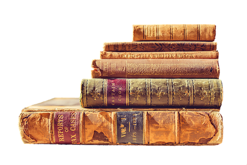 Antique Books Stacked PNG